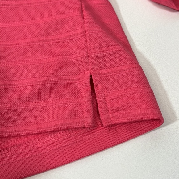 WALTER HAGEN Pink Men Polo Short Sleeve Three Button Collar Ribbed Design Large - Picture 4 of 6